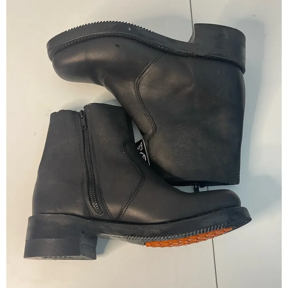 Men’s Double H Black Work Boot Poron Urethane Oil Resistant Size 7 (READ)